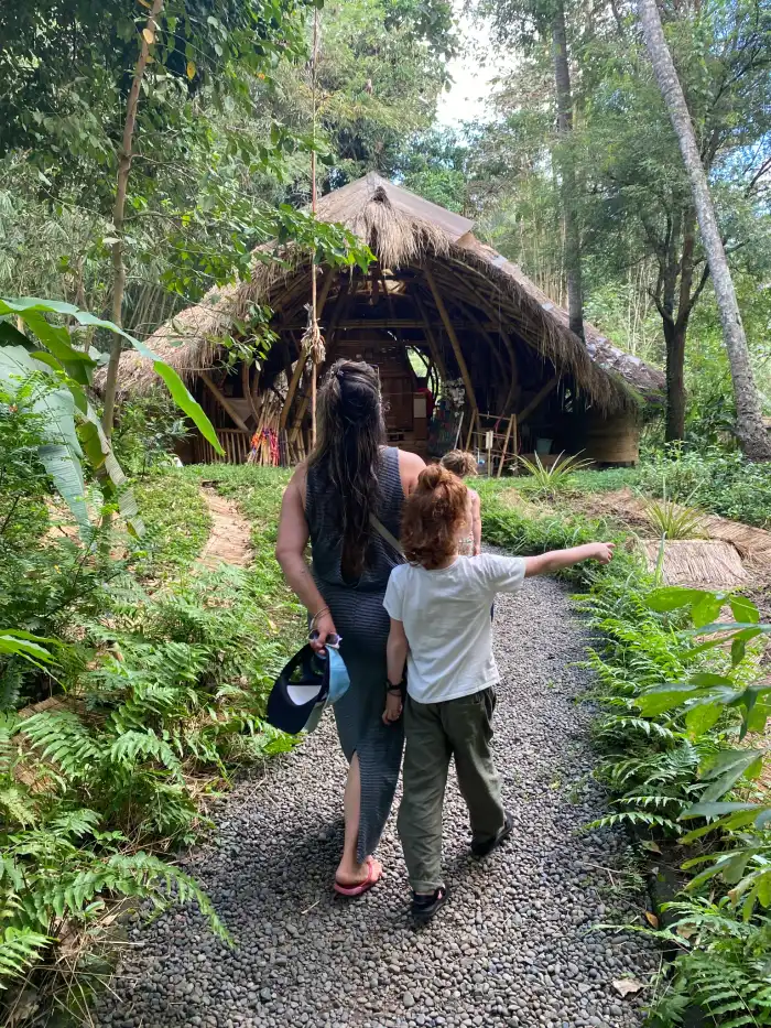 Family exploring sustainable living