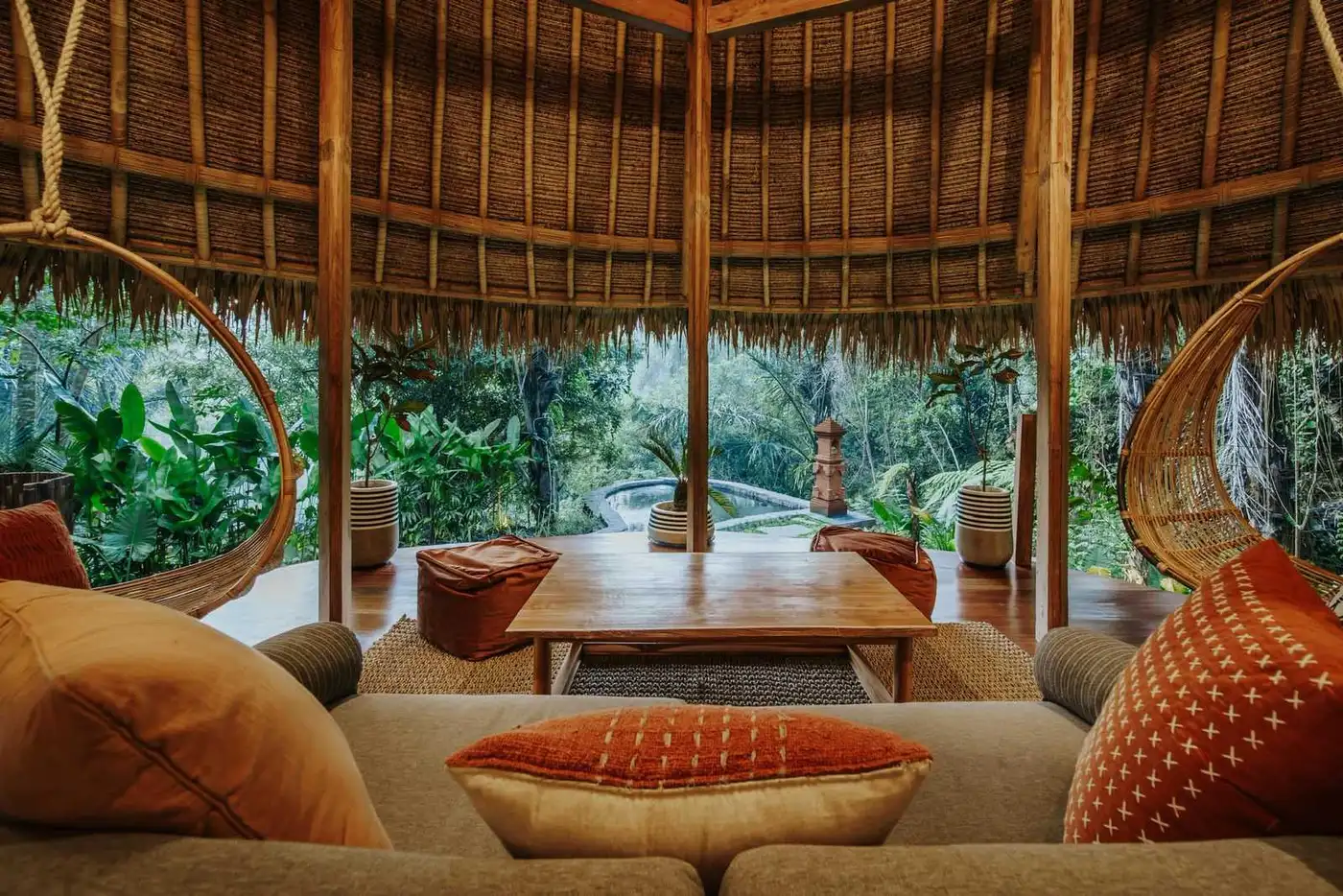 Villa Sungai indoor-outdoor living area